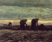 文森特 威廉 梵高 : 泥炭田里的两个妇女